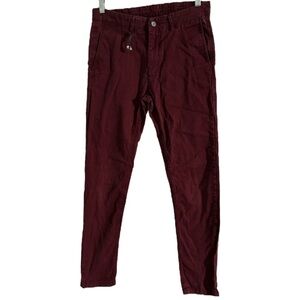 Zara man burgundy straight leg chinos 30